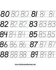 okul öncesi 80 dan 90 ye kadarki sayılar çizgi çalışması